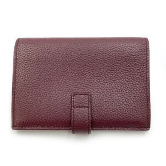 Saint Laurent Sac Wallet Leather Yves Rouge Bifold Jour - Picture 1 of 7